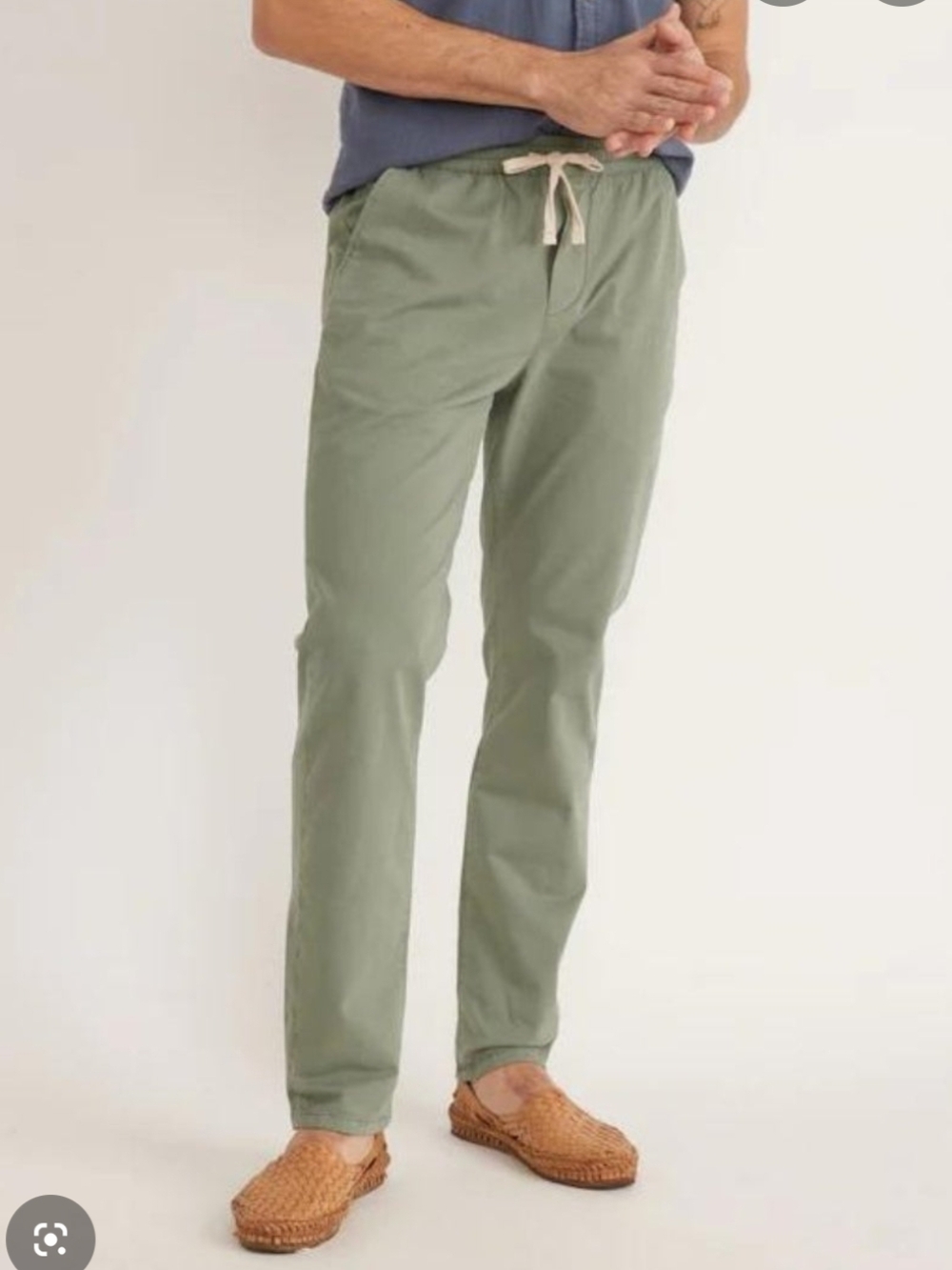 Marine Layer Saturday Pants Mens M Olive Green Twill Chino Stretch Work Preppy